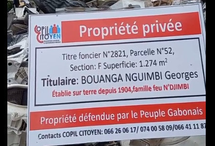 Parcelle querellée de London : le Copil citoyen implante une pancarte