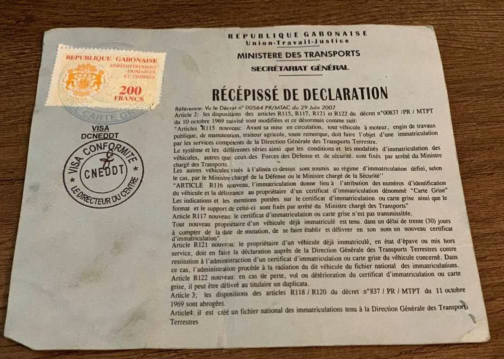 Fausses cartes grises : plus de mille doublons en circulation au Gabon