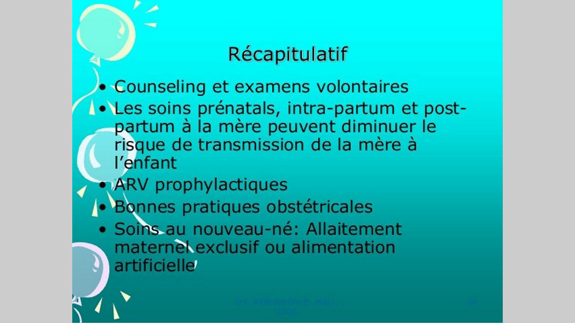 VIH-Sida : L'alimentation qui sied au nouveau-né